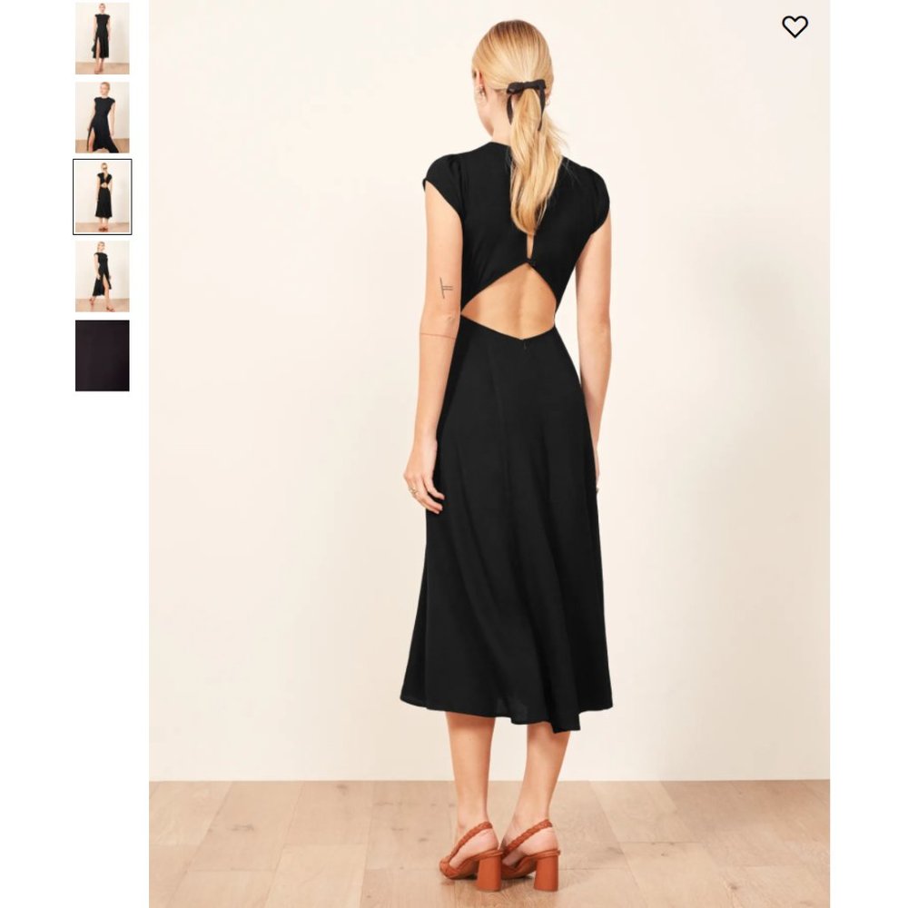 ❌❌❌SOLD ❌❌❌Sale🌈Reformation Gavin Midi Dress - Black - Picture 4 of 10